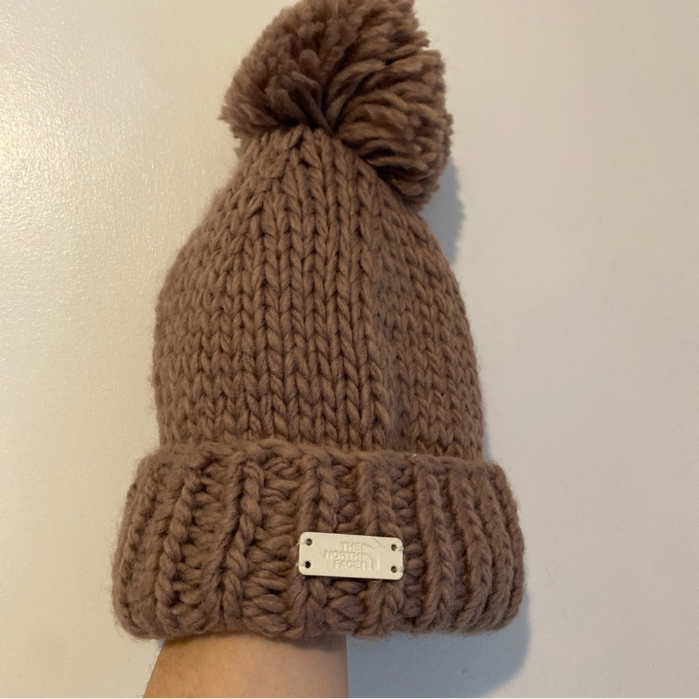 The North Face Kids Tan Knit Pom-Pom Hat